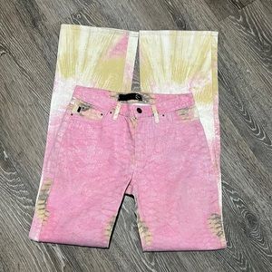 Roberto Cavalli snake skin print jeans  size 27 slight shimmer effect…